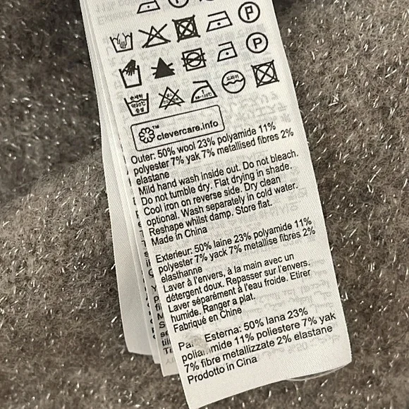 All Saints Turtleneck Gray Metallic Cropped Sweater  Side Slits Size XS - Picture 6 of 9